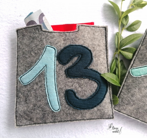 Zahlen Happy - doodle Stickdatei